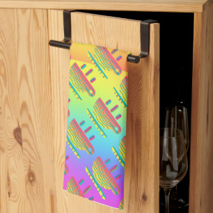 Regenboog Gele Kop en Schotel Theedoek