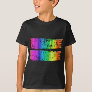 Regenboog Gelijkheid Penseelstreek Gelijk teken Pr T-shirt