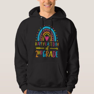 Regenboog Gelukkig Laatste Dag van 2e klas schooll Hoodie