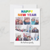 Regenboog Gelukkig Nieuwjaar Collage - 3x5 kerstka Kaart (Voorkant)