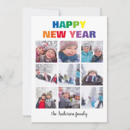 Regenboog Gelukkig Nieuwjaar Collage - Kerstkaart Kaart