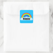 REGENBOOG - Gelukkig Vierkante Sticker (Tas)