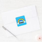 REGENBOOG - Gelukkig Vierkante Sticker (Envelop)