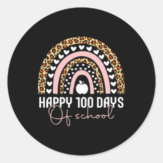 Regenboog Gelukkige 100e Dag School Schattige 100  Ronde Sticker