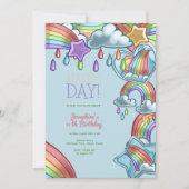 Regenboog gelukkige dag verjaardagsfeestje kaart (Voorkant)