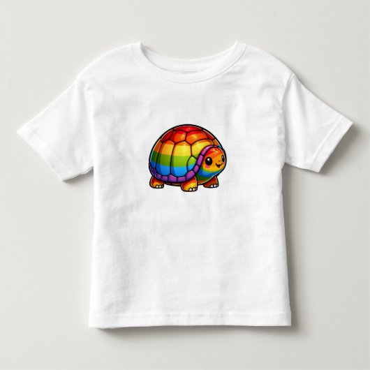 Regenboog gelukkige schildpad kinder shirts (Voorkant)
