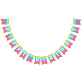 Regenboog Gelukkige Verjaardag Bunting Flag Banner (Alle)