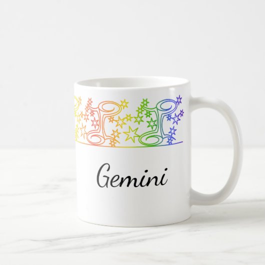 Regenboog Gemini sterrenbeeld Gepersonaliseerde mo Koffiemok (Rechts)