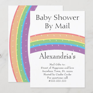 Regenboog genderneutraal Baby shower per post Kaart
