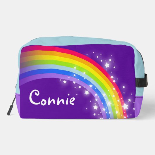 Regenboog genoemd kleurrijk kinder potlood hoesje toilettasje (Achterkant)