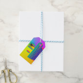 Regenboog Geo Koffiekop Cadeaulabel (Met Touw)