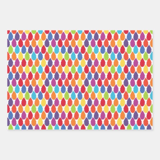 Regenboog geometrisch bladpatroon inpakpapier vel (Voorkant 2)