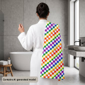 Regenboog Geometrisch Geruit Bad Handdoek