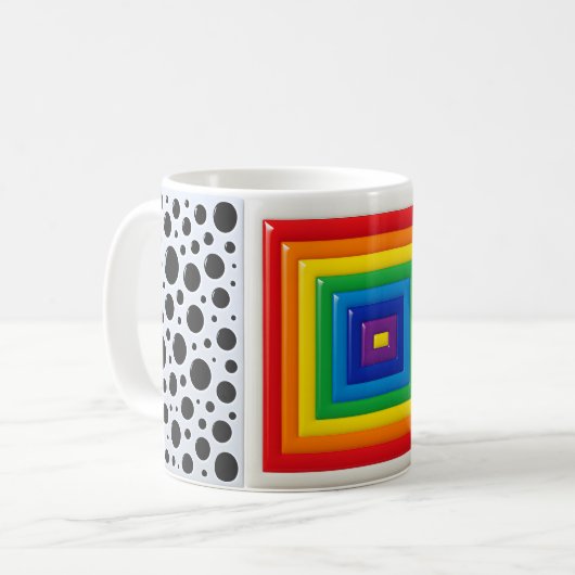 Regenboog Geometrisch Koffiemok (Voorkant links)