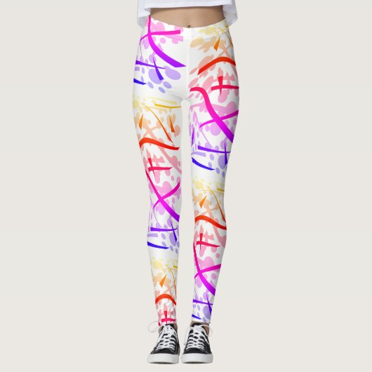 Regenboog geometrisch - leggings (Voorkant)