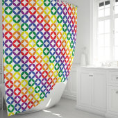 Regenboog Geometrisch Patroon Douchegordijn