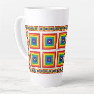 Regenboog Geometrisch Raster Latte Mok