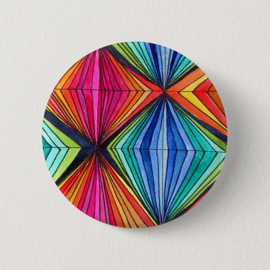 Regenboog Geometrische Optische Kunst Ronde Button 5,7 Cm (Voorkant)
