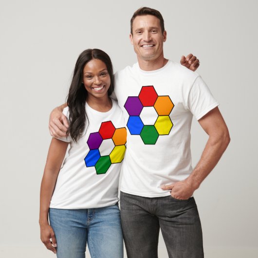 Regenboog geometrische ruit t-shirt (Unisex)