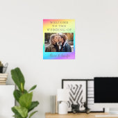 regenboog gepersonaliseerde foto bruiloft welkom poster (Thuiskantoor)