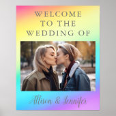 regenboog gepersonaliseerde foto bruiloft welkom poster (Voorkant)