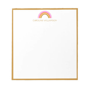 Regenboog Gepersonaliseerde Naam Retro Boho Tiener Notitieblok
