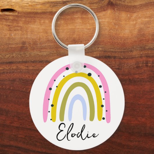 Regenboog Gepersonaliseerde Naam Sleutelhanger Aan (Voorkant)