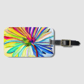 Regenboog gerbera kleurrijke bloem bagagelabel (Voorkant (horizontaal))