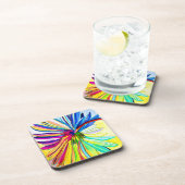 Regenboog gerbera kleurrijke bloem bier onderzetter (Rechterzijde)
