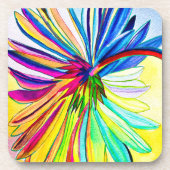 Regenboog gerbera kleurrijke bloem bier onderzetter (Voorkant)