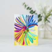 Regenboog gerbera kleurrijke bloem briefkaart (Staand voorkant)