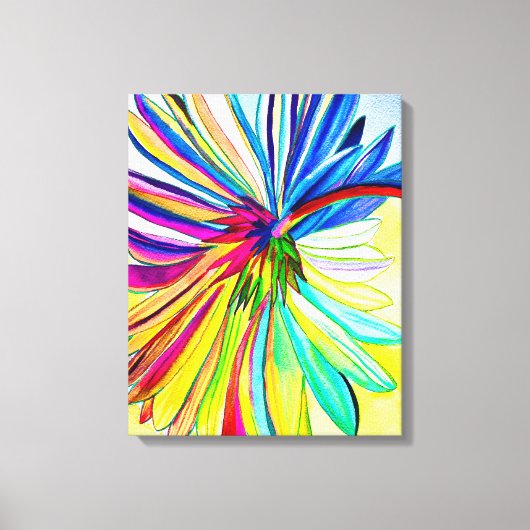 Regenboog gerbera kleurrijke bloem canvas afdruk (Voorkant)