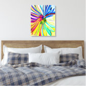 Regenboog gerbera kleurrijke bloem canvas afdruk (Insitu (Slaapkamer))