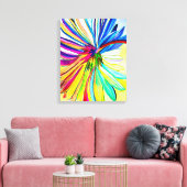 Regenboog gerbera kleurrijke bloem canvas afdruk (Insitu (Woonkamer))