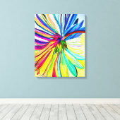 Regenboog gerbera kleurrijke bloem canvas afdruk (Insitu (Houten vloer))