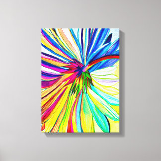 Regenboog gerbera kleurrijke bloem canvas afdruk