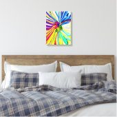 Regenboog gerbera kleurrijke bloem canvas afdruk (Insitu (Slaapkamer))