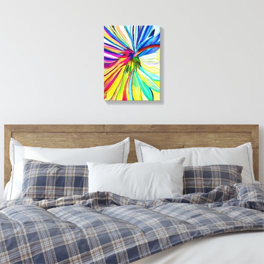 Regenboog gerbera kleurrijke bloem canvas afdruk (Insitu (Slaapkamer))