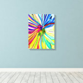 Regenboog gerbera kleurrijke bloem canvas afdruk (Insitu (Houten vloer))