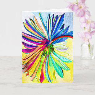 Regenboog gerbera kleurrijke bloem kaart
