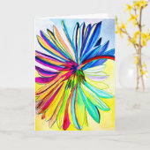 Regenboog gerbera kleurrijke bloem kaart (Gele Bloem)