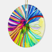 Regenboog gerbera kleurrijke bloem keramisch ornament (Links)