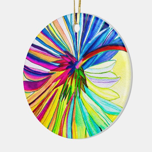 Regenboog gerbera kleurrijke bloem keramisch ornament (Links)