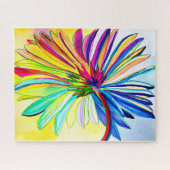 Regenboog gerbera kleurrijke bloem legpuzzel (Horizontaal)