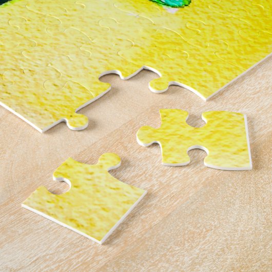 Regenboog gerbera kleurrijke bloem legpuzzel (Zijkant)