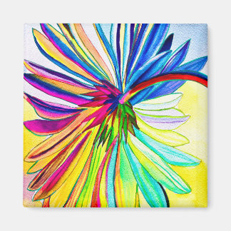 Regenboog gerbera kleurrijke bloem magneet