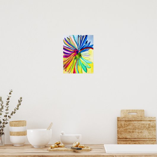 Regenboog gerbera kleurrijke bloem poster (Keuken)