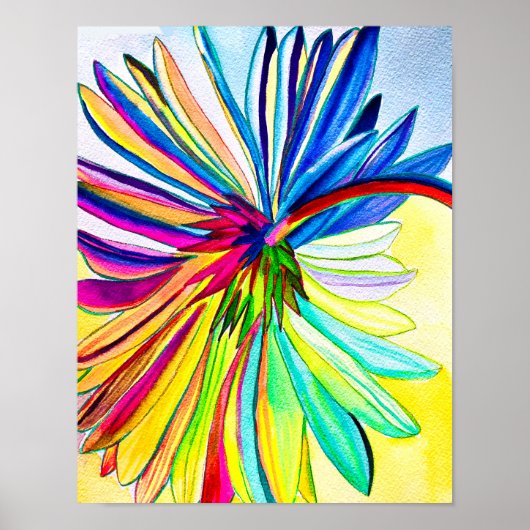 Regenboog gerbera kleurrijke bloem poster (Voorkant)