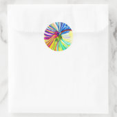 Regenboog gerbera kleurrijke bloem ronde sticker (Tas)