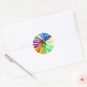 Regenboog gerbera kleurrijke bloem ronde sticker (Envelop)